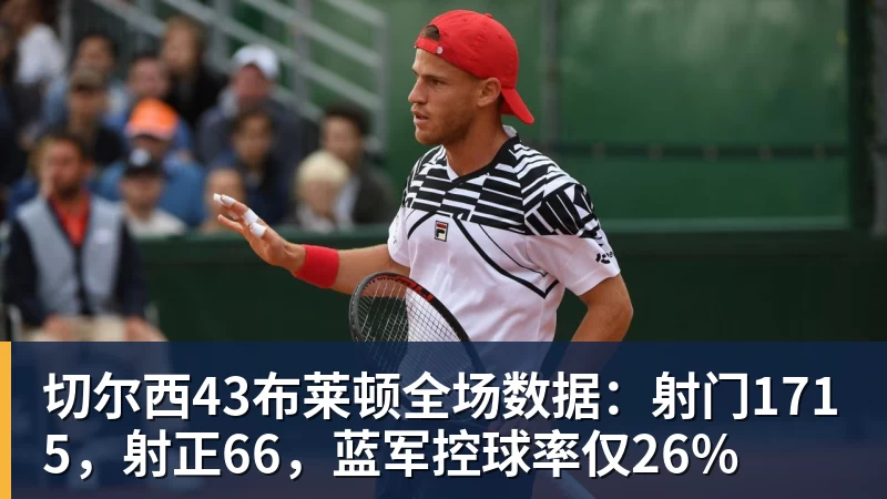 切尔西43布莱顿全场数据：射门1715，射正66，蓝军控球率仅26%