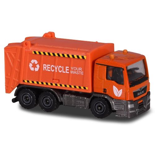 Opening and/or Movable Parts Majorette City Man TGS Rubbish Truck Freewheel Orange Rubbish Truck Toy Car for Children from 3 Years 7.5 cm 